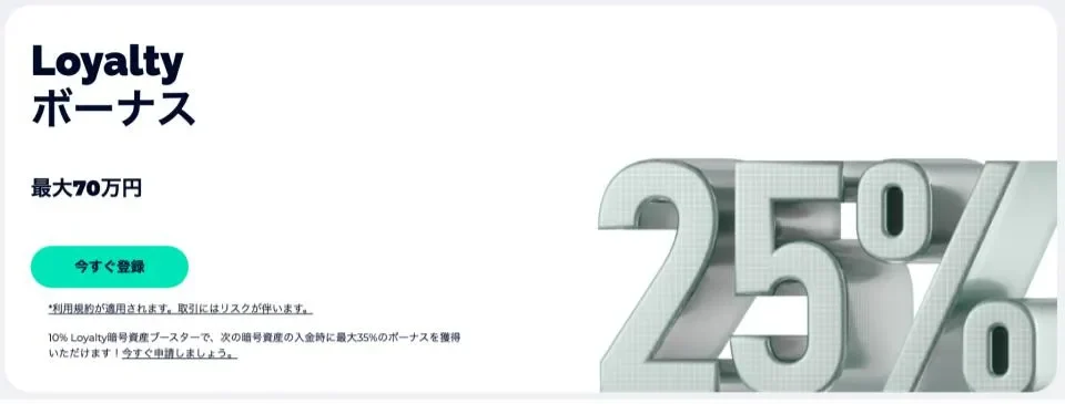 FXGTのLoyaltyボーナス【上限70万円】