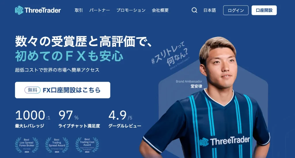 海外FX業者のおすすめ人気ランキング12位はThreeTrader
