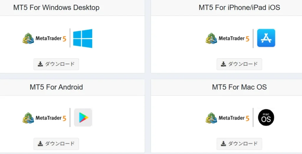取引口座の開設・MT4/MT5ダウンロード5