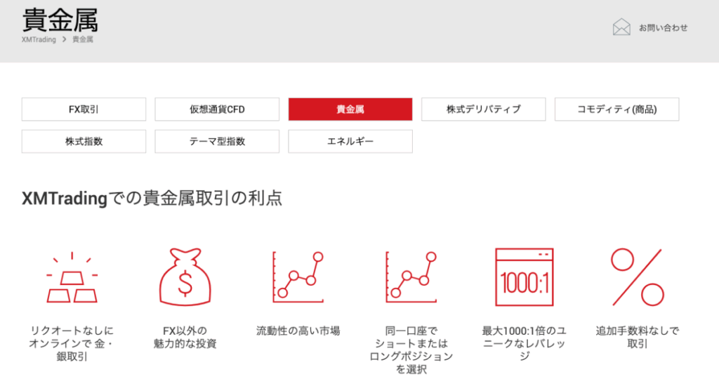 海外FXの貴金属CFD