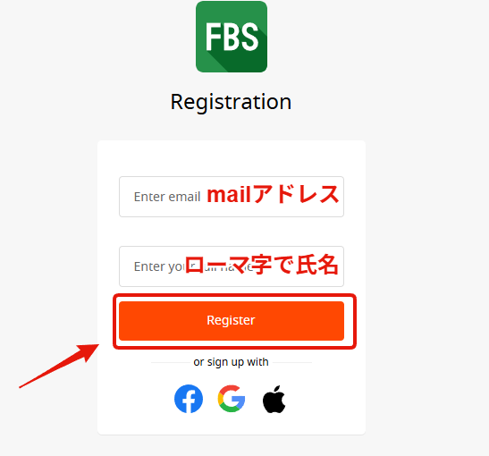 「OPEN ACCOUNT」をクリック