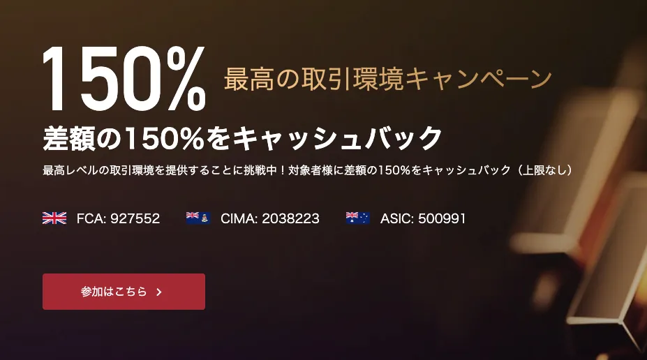 150%キャッシュバックキャンペーン