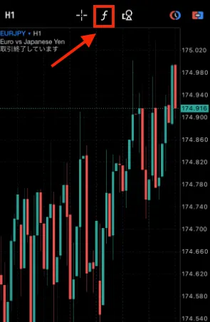 画面上部の「ƒ」アイコンをタップ