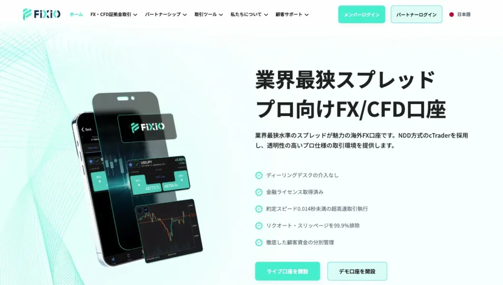 海外FXの口座開設ボーナスおすすめ比較ランキング15位はFIXIO