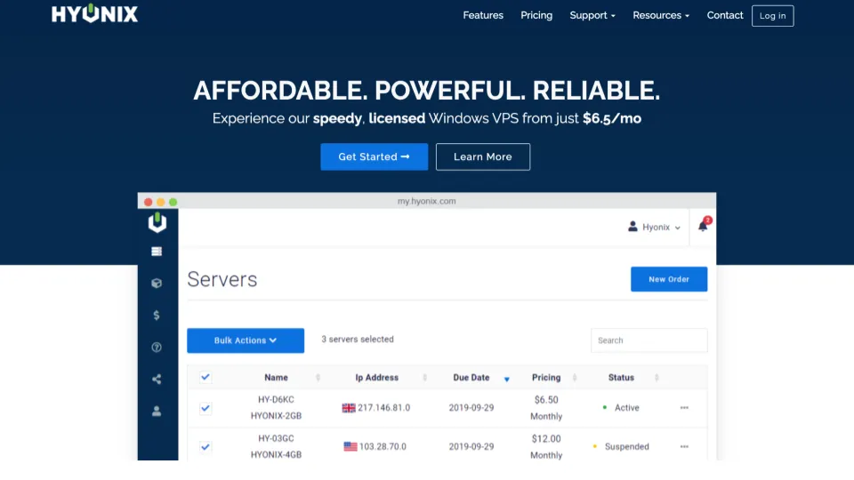 海外FXでおすすめのVPS：HYONIX