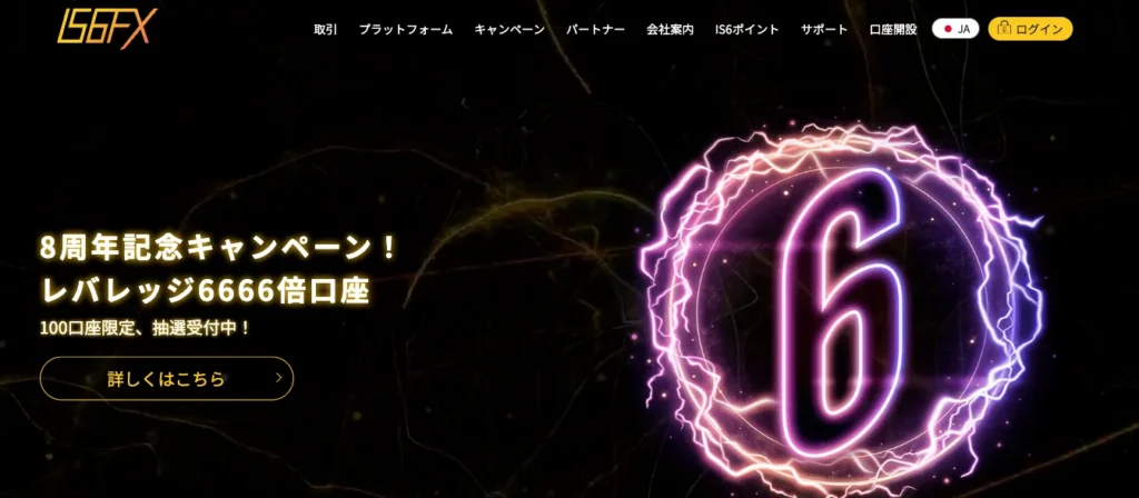 海外FX業者おすすめ比較ランキング13位はIS6FX