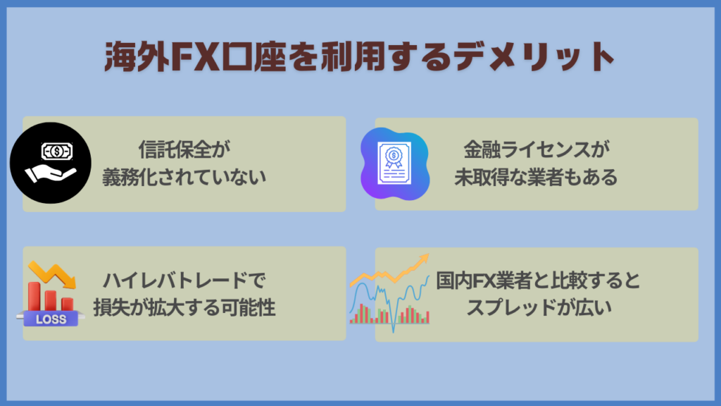 海外FX口座を利用するデメリット