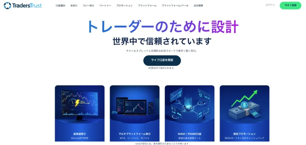 海外FXの口座開設ボーナスおすすめ比較ランキング17位はTradersTrust