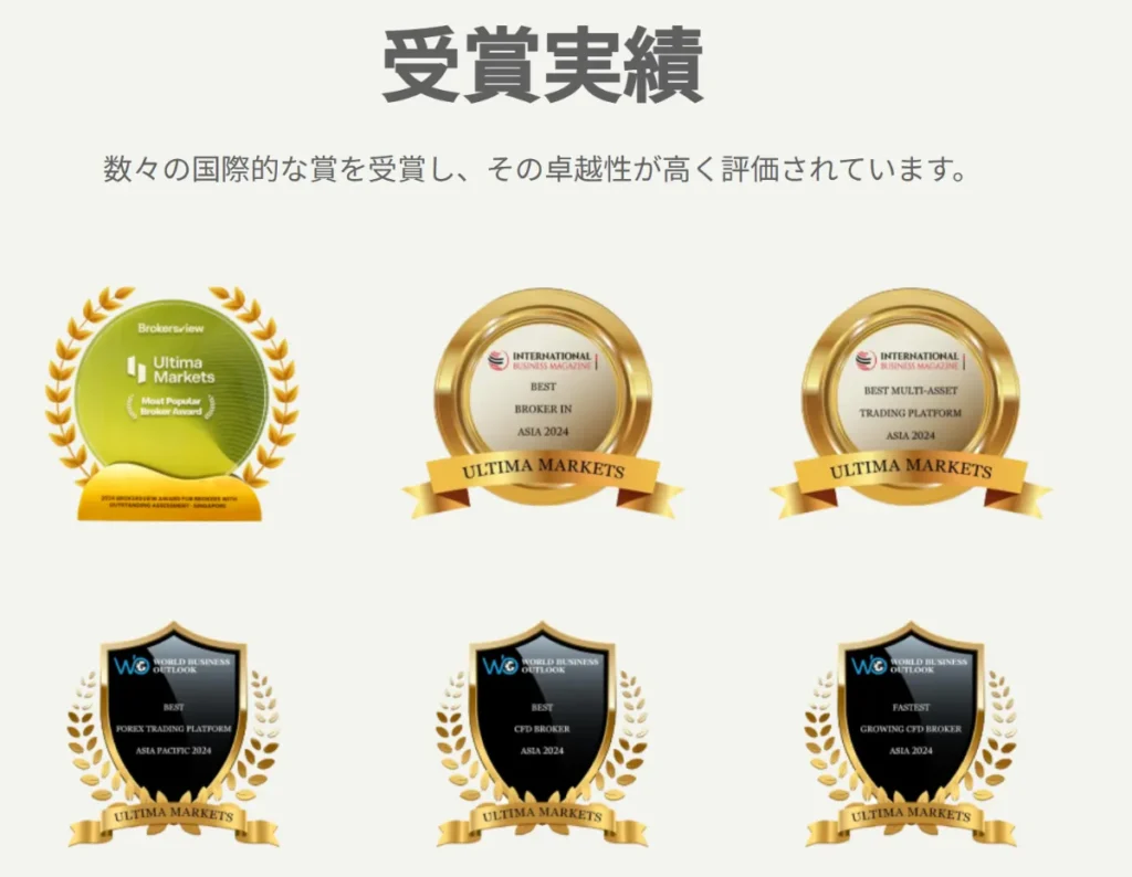 Ultima Marketsは数々の国際的な賞を受賞